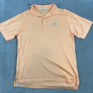 Peter Millar Mens Medium Coral Short Sleeve Cotton Golf Polo Shirt